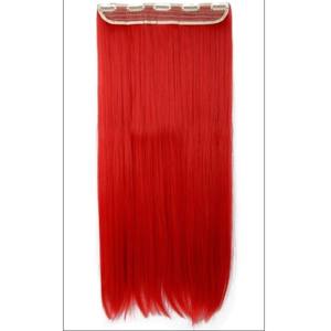 Zanahoria brillante Color rojo Cabello humano virgen Zanahoria recta Clip rojo Extensión de cabello Paquete de cabello recto y sedoso para mujer Extensión - Product Image 1