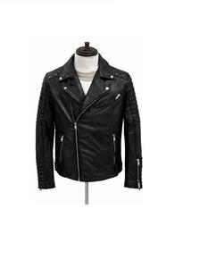 Veste en cuir d'agneau unie pour homme, mode 2025, lavée et cirée, semi-végétale - Product Image 1