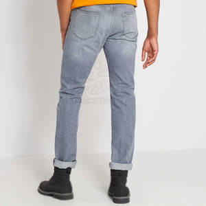 Hot Sale Custom Made Men's Mid Waist Button Fly Jeans Pants Lightweight Casual Style Customized Logo OEM Service Best Quality - Product Image 3