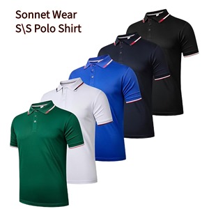 Personalizable de los hombres de moda casual de manga corta para Polos patrón sólido - Product Image 2