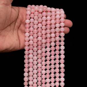 ลูกปัดหินโรสควอตซ์สีชมพูธรรมชาติรับรองโดย Chakralume รูปทรงกลม ขนาด 15 นิ้ว สำหรับทำเครื่องประดับ แฟชั่น ขายส่งจำนวนมาก - Product Image 3