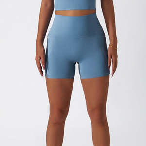 กางเกงกีฬารัดรูปสำหรับผู้หญิงกางเกงออกกำลังกายแบบเปลือยก้นสีพีชยืดหยุ่นสูง - Product Image 4