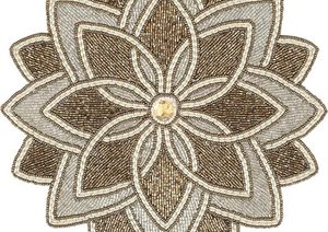 Handcrafted American Style <b>Round</b> Glass Beaded <b>Placemats</b> for Dining Table Wedding Christmas Family Gatherings Parties Decoration - Product Image 3