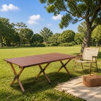 Table de camping pliable et enroulable pour pique-nique en parc ou fête