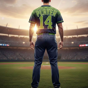 Ensemble d'uniformes de baseball de qualité supérieure pour hommes, tissu en polyester respirant, coupe confortable, personnalisable, vêtements d'entraînement pour sports d'équipe - Product Image 6