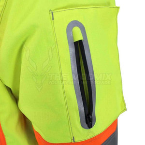 High Visibility Safety <b>Jacket</b> Class 2 <b>Waterproof</b> Reflective Work <b>Yellow</b> Orange Stripe Customized Logo OEM - Product Image 4