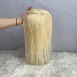 Blonde Color Hair Topper For Thinning Hair White Women Hairpiece Virgin 613# Human Hair Toupee