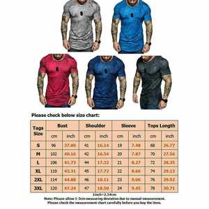 Gym Style Muscle Tshirt pour hommes Longline Slim Fit Factory Supply/Stock. - Product Image 6