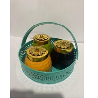 Ensemble de paniers décoratifs en métal martelé or rose, écologiques, avec couvercle à bouton floral, pour fruits secs, idéal pour paniers-cadeaux de mariage