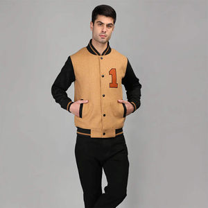 Chaqueta Universitaria Personalizada de Lana y Cuero Estilo Letterman - Uniforme de Béisbol con Logotipo para Hombre - Product Image 4