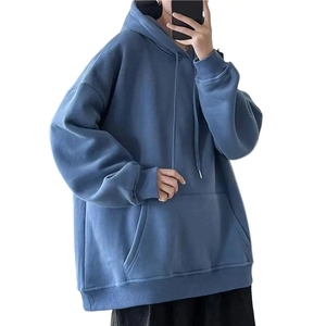 Sudaderas con capucha de lana personalizadas Unisex, ropa de calle con estampado de goma anticontracción de punto con patrón sólido para invierno, varios colores - Product Image 3