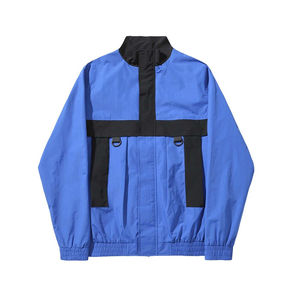 Vente en gros Veste coupe-vent en polyester avec logo personnalisé pour hommes Style vintage High Street col montant imperméable pour hommes OEM - Product Image 1