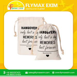 Sac cadeau de Noël 100% sac à cordon en coton doux avec motif de lettres couleur naturelle pour les fonctions de mariage - Product Image 4