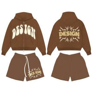 Acid Wash Hoodie and <b>Shorts</b> Set Sweat suit Tracksuit for Men Custom Logo Men Acid Wash Zip up Hoodie and <b>Shorts</b> <b>Sweatpants</b> Set - Product Image 2