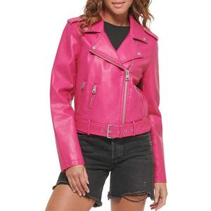 Chaqueta de cuero sólido personalizada para mujer de talla grande con manga completa transpirable y relleno de algodón para la temporada de otoño - Product Image 6