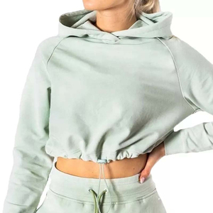 เสื้อฮู้ดเอวลอยสำหรับผู้หญิงวัสดุคอตตอนดีไซน์แบบของคุณเอง - Product Image 1