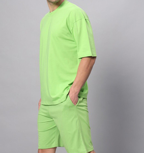 Conjunto corto de 2 piezas de algodón de verano para hombre de alta calidad, camiseta informal y pantalones cortos, paquete doble - Product Image 2