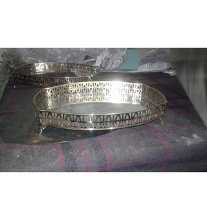 Bandeja de Servicio de Acero Inoxidable con Acabado Vintage Pulido a Espejo, Bandeja de Servicio para Galletas y Bizcochos para Restaurante, Plato Ovalado - Product Image 6