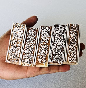Timbre en bois à motif floral |   Blocs d'impression indiens, Art bohème |   Impression sur bloc indien sculptée à la main - Product Image 1