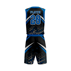 Kit d'uniformes de basketball personnalisés par sublimation pour équipe adulte – Maillot et short en maille respirante et légère 100 % polyester – OEM ODM - Product Image 2
