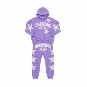 Conjuntos de Sudadera de Invierno para Hombre, Sudadera con Capucha Estampada Personalizada y Pantalones Deportivos Acampanados, Ropa de Fabricantes - Product Image 2