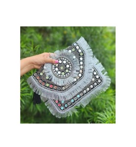 Handmade của phụ nữ mini ví với độc đáo dân tộc thêu và HẠT MÔ hình Hạt giống Hạt xu Ví thời trang phong cách Mini Túi - Product Image 2