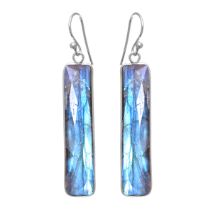 Colgante con forma de rectángulo de labradorita Natural hecho a mano, bisel de piedras preciosas de Plata de Ley 925, gota moderna para Niñas para fiestas - Product Image 4