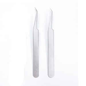 Ensemble de cils en acier japonais 4 pinces à cils à poignée diamantée Pince à épiler à 90 degrés Pince à cils à pointe en fibre - Product Image 4