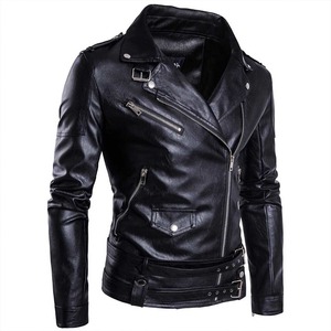 Veste en cuir PU pour hommes manteau à fermeture éclair automne capuche mode vêtements de rue couleur unie veste de moto décontractée - Product Image 4