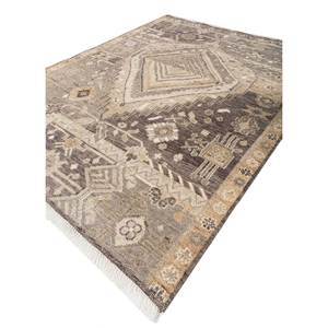 พรมขนสัตว์ถักมือขนาดใหญ่ AKWL-1647 สีเทียมเบจและสีน้ำตาล ลายเรขาคณิต สำหรับตกแต่งห้องนั่งเล่นวัยรุ่น - Product Image 2