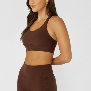สปอร์ตบราแบบใหม่ เนื้อผ้านุ่มสบายสำหรับผู้หญิง ทรง Racerback เหมาะสำหรับโยคะ ป้องกันการเกิดขุย ใช้สำหรับออกกำลังกายและฟิตเนส - Product Image 3