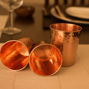 Verre à eau en cuivre, ensemble de verres en cuivre ayurvédique, gobelet à eau en cuivre pour la santé, gobelet en cuivre indien - Product Image 1
