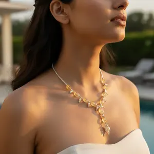 "<b>Moissanite</b> <b>Necklace</b> for Women Fashionable Silver Gemstone Jewelry" - Product Image 3