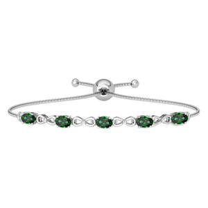 NOVAMART Fine 925 Pure <b>Silver</b> Infinity Hand <b>Bracelet</b> with Green Diamond Pearl Zircon Religious Style <b>Charm</b> <b>Bracelets</b> for Gift Wh - Product Image 6