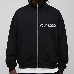 Sweat-shirt à col rond pour homme, coupe ample, en coton 100% épais, uni, avec logo brodé personnalisé OEM, vêtements décontractés d'hiver - Product Image 4