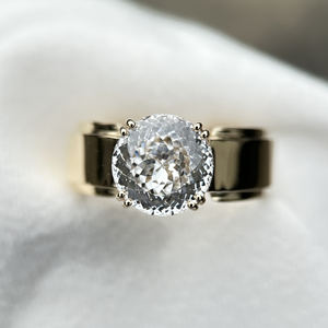 Anillo de Boda y Aniversario de Lujo para Hombre en Oro Sólido de 14K con Diamante de Corte Portugués de 5ct E VVS2 Cultivado en Laboratorio, Alto Pulido, Se Ajusta a Todos los Tamaños - Product Image 1