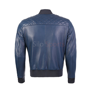 2025 OEM Venta caliente de los hombres azul liso teñido original chaqueta de cuero de alta calidad bajo MOQ de talla grande chaquetas de cuero con calefacción de invierno - Product Image 6