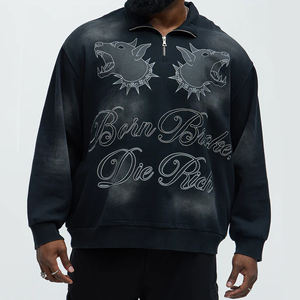 Sudadera con Capucha y Cierre de Cremallera al por Mayor, Gruesa, con Cierre Completo, Talla Grande, 500 GSM, Bordado 3D Personalizado, Unisex - Product Image 5