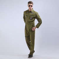 Vente chaude Flight Suit Top Custom Adult Suit Combinaisons Couleur Verte Poches One-piece Costumer Flight Suit