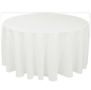 Mantel redondo azul marino de 120 pulgadas, tela de algodón y poliéster lavable para bodas y fiestas - Product Image 1