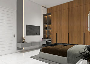 VINEAR-Línea HPL, acabado de superficie de grano de madera oscura para aplicaciones hoteleras, para uso en hoteles - Product Image 2