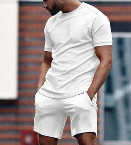 ชุดวอร์มกางเกงขาสั้น100% ผ้าฝ้ายและกางเกงขาสั้นของผู้ชายชุดวอร์มเสื้อยืดและกางเกงขาสั้น2025ออกแบบโลโก้ได้ตามต้องการสำหรับฤดูร้อน - Product Image 4