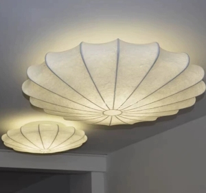 JYLIGHTING stile Japandi tessuto Wabi Sabi <span class=keywords><strong>paralume</strong></span> <span class=keywords><strong>lampadari</strong></span> e lampade a sospensione con tessuto di seta chiaro - Product Image 1