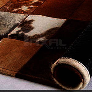 พรมทรงสี่เหลี่ยมทำจากหนังวัวเป็นมิตรต่อสิ่งแวดล้อมวัสดุทนทานสำหรับตกแต่งบ้านพรมทรงสี่เหลี่ยมหนังวัว - Product Image 6