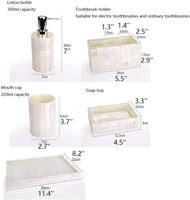 Vente chaude Accessoires de salle de bain accrocheurs Ensemble de 6 ensembles de décoration de salle de bain à bas quantité minimale de commande