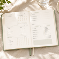 Journal de bien-être personnalisé LABON, couverture rigide vert sauge, planificateur d'autosoins, journal de gratitude, suivi de l'humeur, carnet de suivi des habitudes