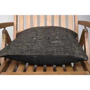 Alfombra Kantha de lana gris 18x18 pulgadas Rústico Vintage Patrón Almohada Técnica tejida - Product Image 5