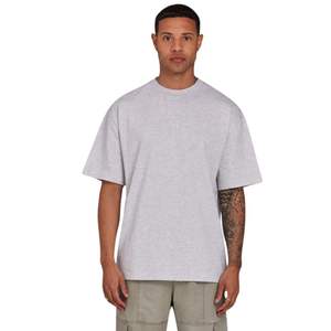 T-shirt oversize en coton 100% pour homme, 190 GSM, streetwear, tee-shirt basique, logo imprimé devant et derrière, épaules tombantes, coupe décontractée - Product Image 1
