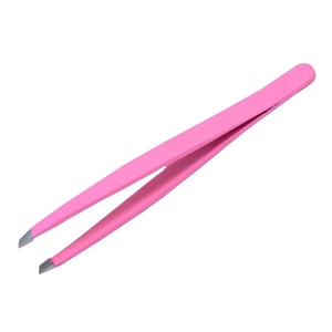 Pince à épiler à sourcils pour femmes en acier inoxydable de haute qualité pointe inclinée légère pour outil de soin personnel d'extension de cils de beauté - Product Image 1