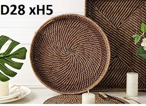 Produits très vendus Plateau de service en rotin tressé Grand plateau de service ovale en rotin avec des matériaux naturels - Product Image 3